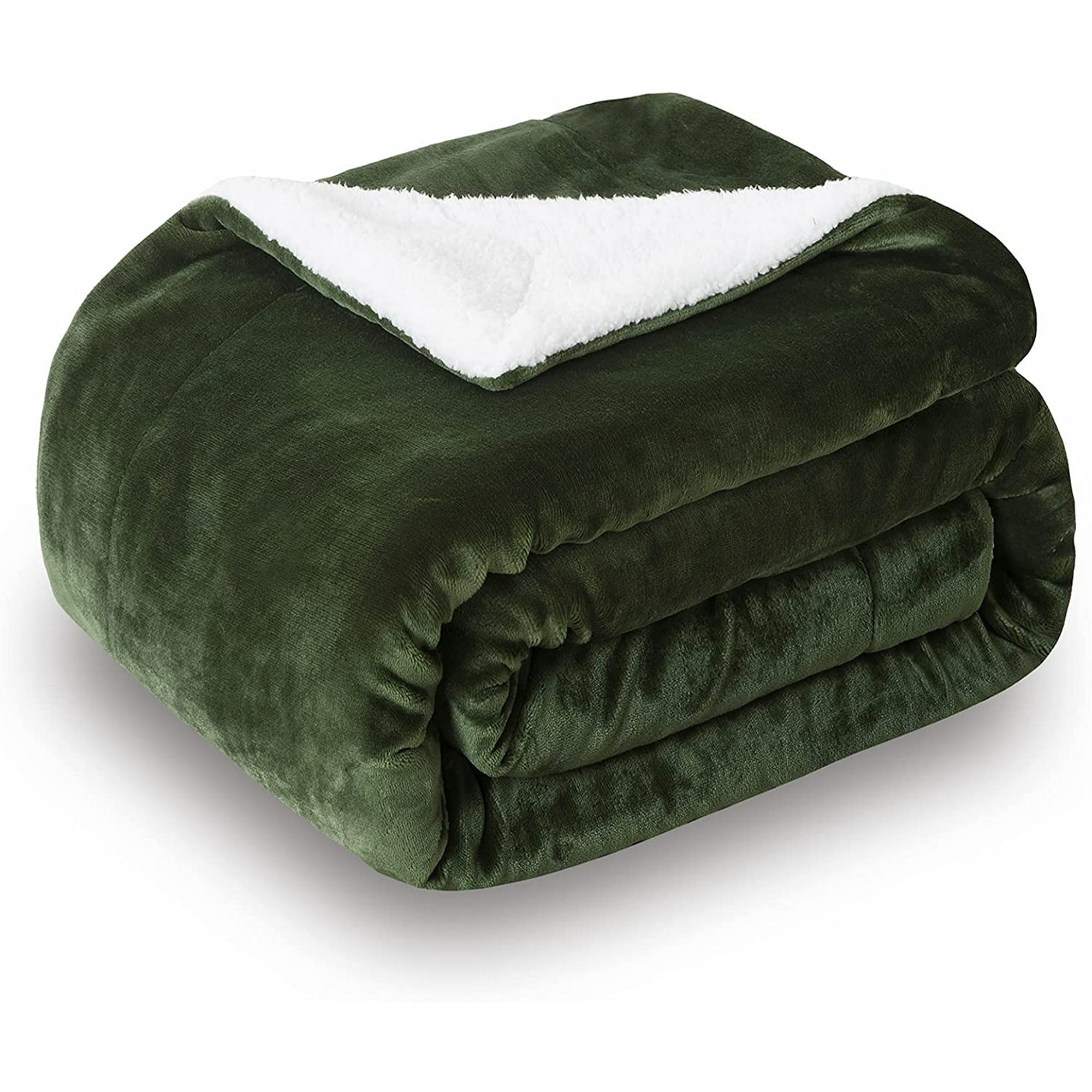 Htooq Sherpa Fleece Throw Blanket Double Sided Super Soft Luxurious Plush Blanket Throw Size Olive Green Other