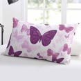 thumbnail image 5 of Purple Butterflies Throw Pillow Cover 20 x 30 Inch Decorative Pillow Cover Modern Art Summer Butterfly Lumbar Pillowcase Seasonal Rectangle Cushion Case for Couch Sofa Bed Living Room, 5 of 7