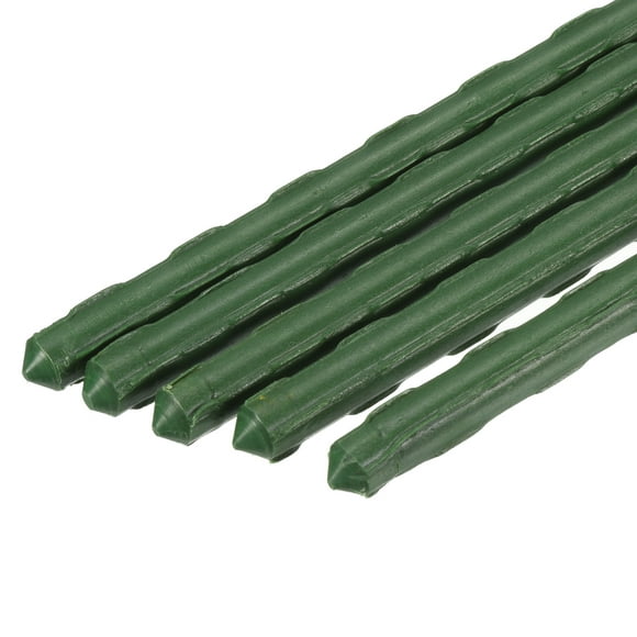 Uxcell 0.31" Dia Plastic Coated Steel Plant Support Sticks Garden Stakes Green 10 Pack