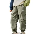 thumbnail image 2 of Vibrex Boys Cargo Pants 5-15Years Male Child Labor Pants Explosion Street Children's Pants Middle-aged Children's Casual Pants Children's Pants Elastic Waist Casual Jogging Trousers, 2 of 4