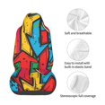 thumbnail image 4 of Wukai Colorful Arrow Graffiti Pattern Full Set Car Seat Covers with Soft Padding Universal Auto Front Seats Protector and Cushion Mat, 4 of 5