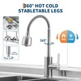 thumbnail image 4 of Stainless Steel Utility Sink with Faucet - Freestanding Single Bowl Sink for Commercial Kitchen, Laundry, Garage, Shop, Patio, Outdoor Prep & Wash Sink with Shelf, 4 of 7