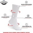thumbnail image 4 of 12 Pairs Diabetic WHITE CREW SOCKS circulatory Health Men’s Cotton Size 10-13, 4 of 4