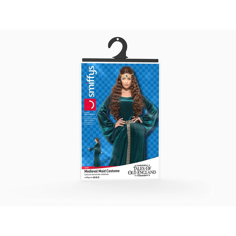 Costume Demoiselle Médiévale Smiffys - Robe Et Bandeau Taille 48-50 - Vert - Pour Soirée à Thème