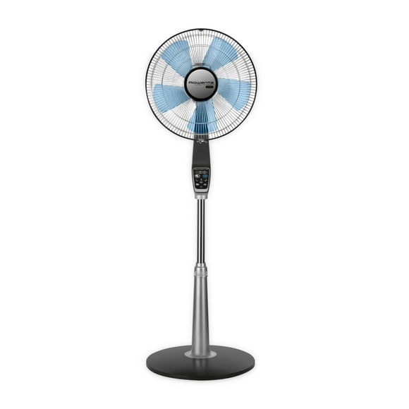 Rowenta VU5670 Turbo Silence Oscillating 16-Inch Stand Fan Powerful and Quiet with Remote Control,5-Speed, Silver