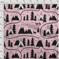 thumbnail image 4 of oneOone Cotton Silk Light Pink Fabric Mountain Pattern Fabric For Sewing Printed Craft Fabric By The Yard 42 Inch Wide, 4 of 5