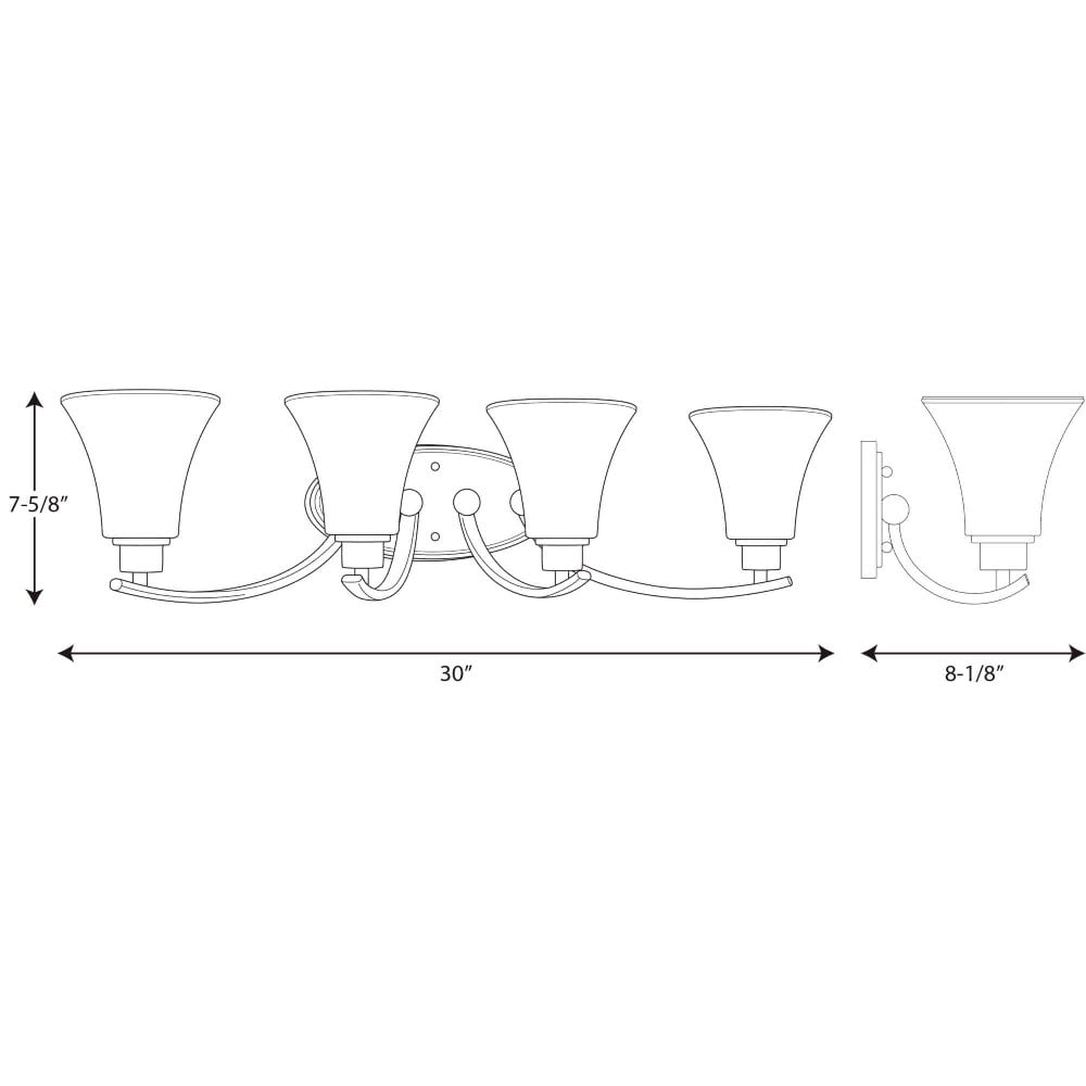 Progress Lighting Joy Collection 4-Light Bath Fixture, Antique Bronze, Etched Glass Shade