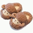 thumbnail image 5 of HCNTES Kids Toddler Slippers Baby Girls Boys Cute Cartoon Design House Shoes Children's Non Slip Warm Soft Fall Winter Fuzzy Indoor Slipper(A01-Brown,8), 5 of 7