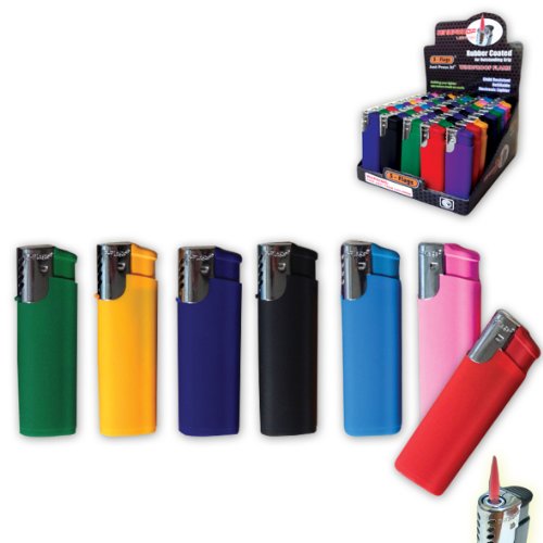 6 Pack Windproof Lighters Rubber Coated Jet Flame Cigarette Lighters
