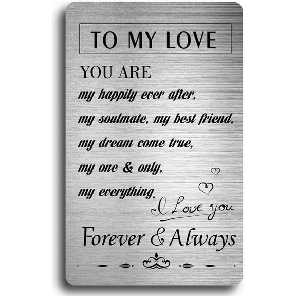 Engraved Wallet Insert Card Stainless Steel Wallet Insert Inspirational Encouragement Card Gifts for Birthday Graduation Wedding Anniversary Valentines-to My Love for making