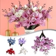 thumbnail image 7 of 5 prongs and 20 heads of gladioli artificial bouquet magnolia flower, 7 of 7