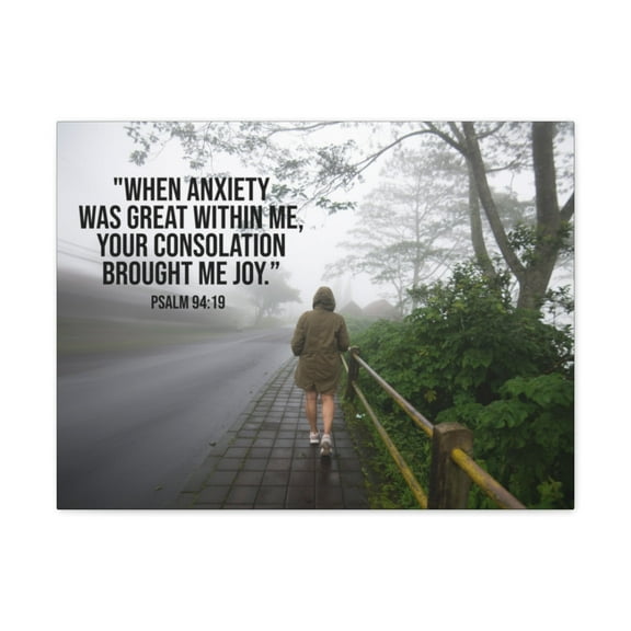Scripture Walls Psalm 94:19 Great Within Me Bible Verse Canvas Christian Wall Art Ready to Hang Unframed