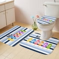 thumbnail image 4 of Hello Summer Bathroom Rugs Set Colorful Ice Cream Non Slip Absorbent Soft Bath Mats 3 Piece Set with Bathroom Rug, U-Shaped Floor Mat, Toilet Seat Cover Large Size, 4 of 9