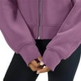 thumbnail image 4 of Fanxing Oversized Zip Up Hoodies for Women Casual Loose Comfy Hooded Jackets Fall Winter Long Sleeve Drawstring Sweatshirt 2025 Fashion Clothes Lightning Deals Of Today Prime By Hour Purple,XL, 4 of 6