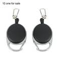 thumbnail image 3 of Retractable Key Chain Steel Wire Rope Keychain Badge Holder Black With Carabiner Belt Clip And Key Ring, 3 of 8