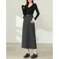 thumbnail image 5 of Falda adelgazante de corte medio para mujer, estilo elegante, sentido del diseño, nicho, moda, año del agua, tendencia de temporada, ropa para mujer, 5 of 5