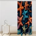 thumbnail image 2 of Starfish Waterproof Printed Shower Curtain Set with Hooks - Decorative Bathroom Decoration, 2 of 5