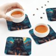 thumbnail image 6 of Bingfone Vintage Starry Sky Moon Wolf Leader Leather Drinks Coasters with Set of 6,Suitable for Home Kitchen,Coffee Cup Coasters Home Gift, 6 of 7