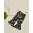 thumbnail image 4 of AceBaby Toddler Baby Girl Summer Clothes Set 6M-4T Bow Print Short Sleeve T-Shirt and Flare Pants 2Pcs Spring Outfits, 4 of 9