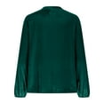thumbnail image 4 of Womens Basic Casual V Neck Shirts Trendy Puff Long Sleeve Work Tops Velvet Slim Fit Tunic Blouses Solid Causal Business Going out Tees Spring 2026, 4 of 8