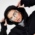 thumbnail image 4 of Typpkmm Y2k Women Sunglasses Laser Eyeglasses Technological Sense Mirrored Lens Eyewear Glasses Integrated Men Sun Glasses, 4 of 7