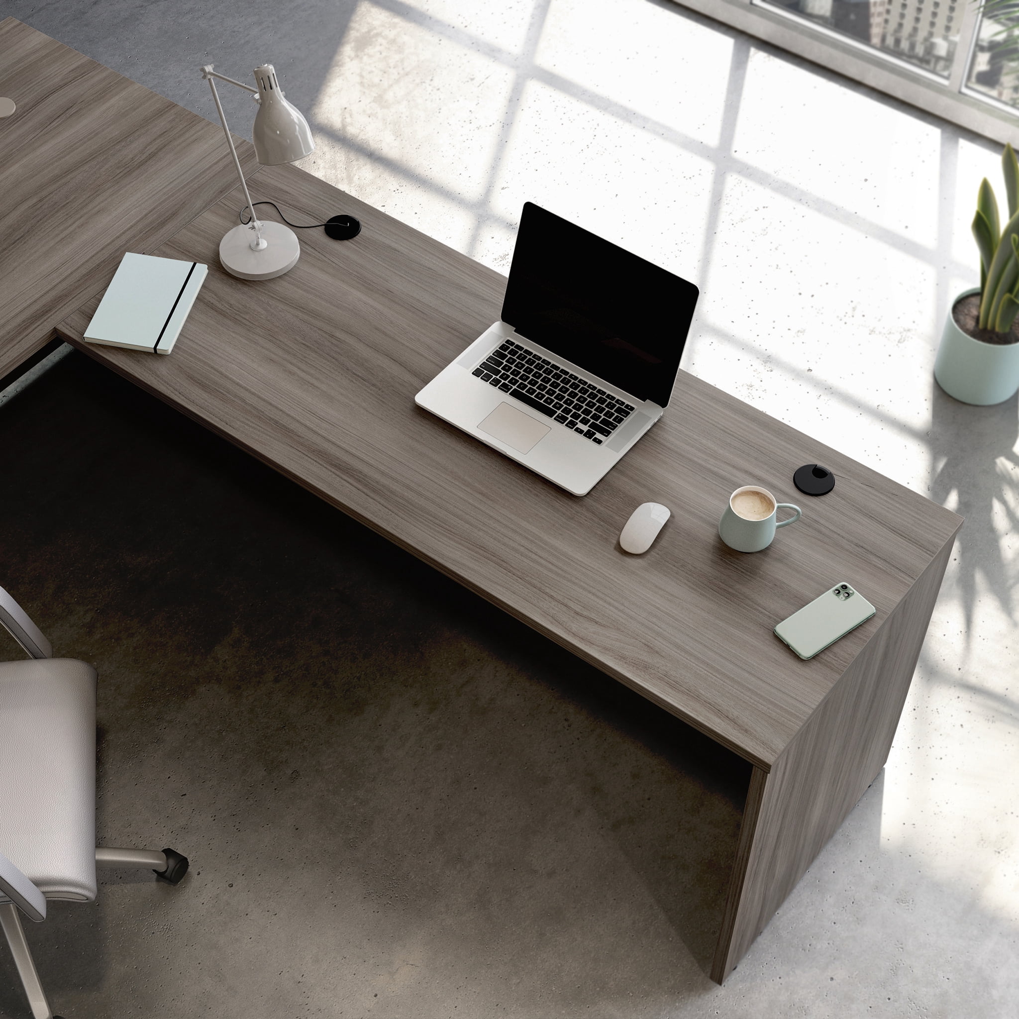 Astoutdoor Desk 60 x 24 in, Brown Finish
