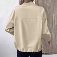 thumbnail image 6 of Women's Long-sleeved Windbreaker Baeitkot Women's Solid Color Zippered Long-sleeved Windbreaker with Pockets Beige L, 6 of 6