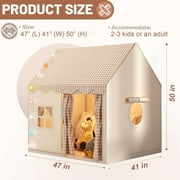 Large Kids Play Tent with Light, Cuopluber Play Tent Indoor & Outdoor, Play House with Door & Windows Toddler Tent Toys Gifts for 3,4,5,6 Year Old Girls Boys, 50 x47 x41