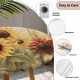 thumbnail image 3 of Spring Sunflower Round Tablecloth for 45-54 Inch Tables,Fitted Table Cover with Elastic Edge,Summer Oil Painting Floral Leaf Plant Waterproof Outdoor Table Cloth Protector for Patio Garden Dinner, 3 of 9