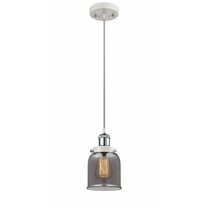 916-1P-WPC-G53-Innovations Lighting-Bell - 1 Light Cord Hung Mini Pendant In Industrial Style-10 Inches Tall and 5 Inches Wide-White/Polished Chrome