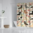 thumbnail image 2 of Dog Themed Shower Curtain - Artistic Paw Print Design Premium Polyester Waterproof Machine Washable with 12 Hooks, 2 of 5