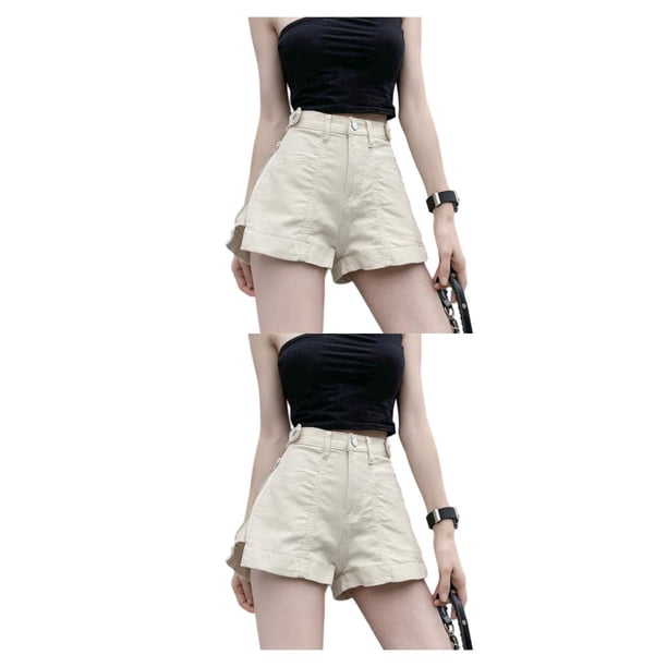 Pantalones vaqueros de poliéster Sonducket para Mujer Elegantes Informales Negro Caqui M L 2XL