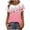 Pink, variant on Blouses for Women Dressy Casual Crew Neck Short Sleeve Tops Summer Casual Cute Loose Fit Button Shirts