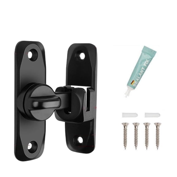 YIGSECU 90/180 Degree Barn Door Lock No Drilling Safety Sliding Door Lock Enduring