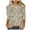 Beige, variant on BangWanChi Womens 3/4 Sleeves Casual Shirts Pullover Comfortable Loose Tunic Tops Floral Print Blouse