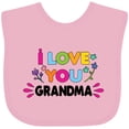 thumbnail image 3 of Inktastic I Love You Grandma with Flowers Girls Baby Bib, 3 of 4