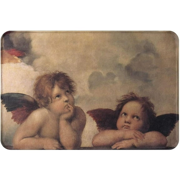Bath Rugs Angels Door Mat Outdoor Doormat Non Slip Absorbent Bathroom Rug Carpet for Home Entrance Kitchen 17x30 Inch