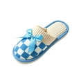 thumbnail image 2 of Fnooota Womens Fuzzy Slippers, Non Slip Warm Winter Plaid House Slippers Home Shoes Sky Blue Size 5.5-6, 2 of 4