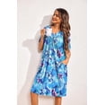 thumbnail image 2 of Ekouaer 2 Pack House Dresses for Women with Pockets Short Sleeve Moo Moos Floral Print Mumu Dresses Moo Moos for Women, 2 of 6