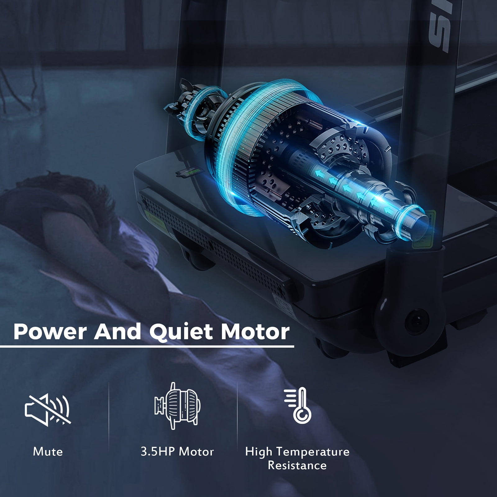 Yesurprise Foldable Treadmill, Compact Electric Space Saver Folding Treadmill, Running 0.8-14KM/h Speed 330LBS Weight Capacity for Home, Office, Gym, Walking, Jogging