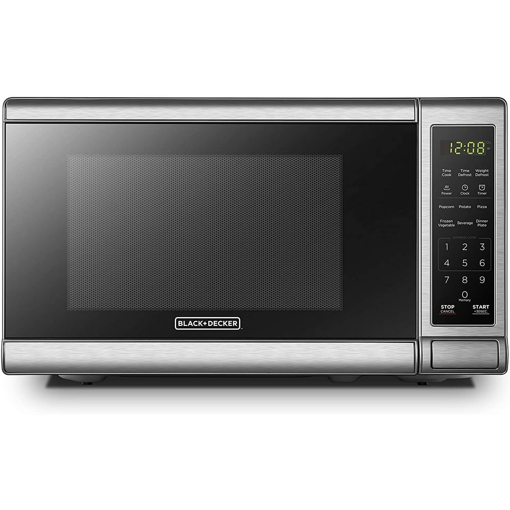 BLACK+DECKER EM720CB7 Digital Microwave Oven with Turntable PushButton