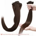 thumbnail image 4 of Benehair Clip in 100% Human Hair Extensions Full Head Straight Remy Hair 8pcs For Women Brown Soft US, 4 of 12
