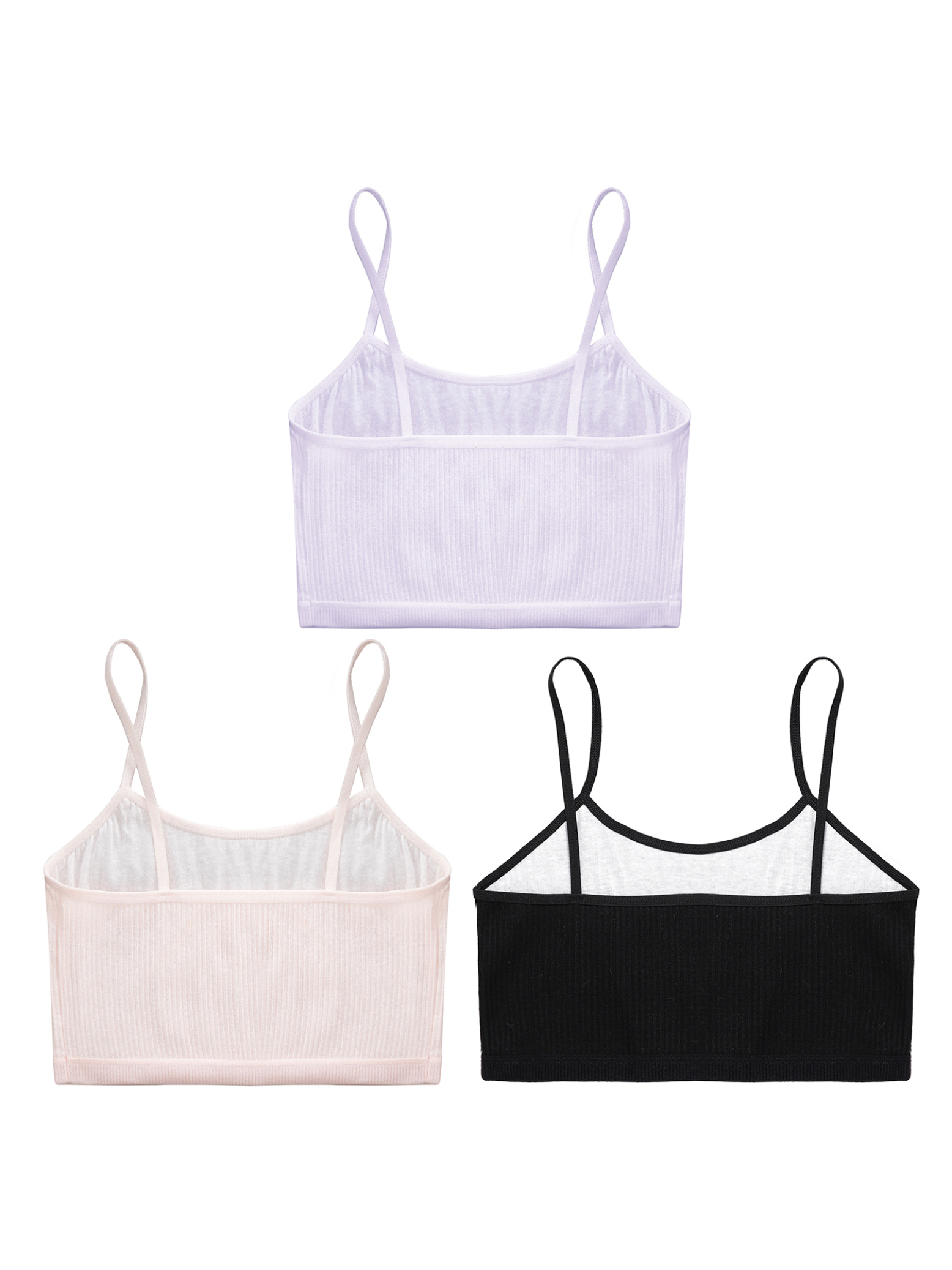 Eandarui 3pcs Cropped Tank Tops For Girls Spaghetti Strap Crop Top 