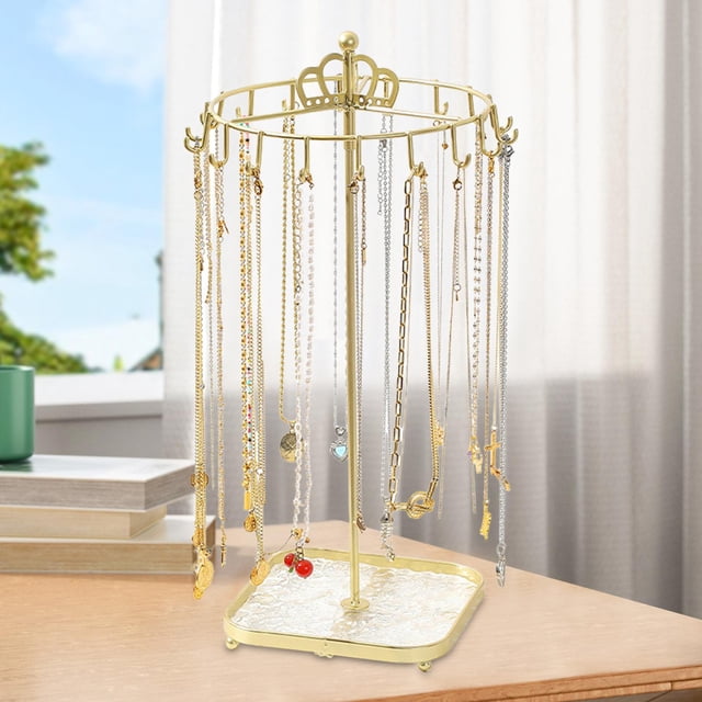 Soporte giratorio para joyas perfecl organizador de joyas oro 13,5 cm x 35 cm