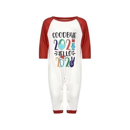 

Nokpsedcb Family Matching Nightwear Set Adult Kids Christmas Letter O-Neck Long Sleeve Blouse Long Pants Red Baby 9-12 Months