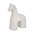 thumbnail image 2 of Decorative Horse Figurine - Textured Pottery & Cement Sculpture - Modern Casual Home Accent for Living Room, Bedroom, Office & Shelf Decor - 7" White, 2 of 11