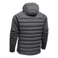 thumbnail image 5 of Xdegoge Mens Mixed Media Puffer Jacket Fleece Sleeves Athletic Winter Coat with Hood Running Full Zip Workout Golf Fall Spring Casual Outerwear, 5 of 6