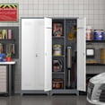 thumbnail image 2 of 65" H Broom Closet Storage Cabinet, Garage Storage Cabinet with Adjust Shelves,Utility Cabinet,Utility Closet for Garage,Gray-White, 2 of 16