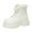 White, variant on Xfvqtps Womens Snow Boots Lace Up Fur Lined Thick Bottom High Heel Warm Non Slip Winter Leather Boots Outdoor Slip On Comfortable Shoes Black