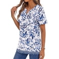 thumbnail image 5 of Fantaslook Womens Blouses Dressy Casual Tops Summer Short Sleeve V Neck Shirts Business Work Blouses, 5 of 10